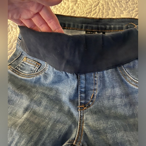 Motherhood Maternity Indigo blue distressed maternity jeans - Picture 6 of 16